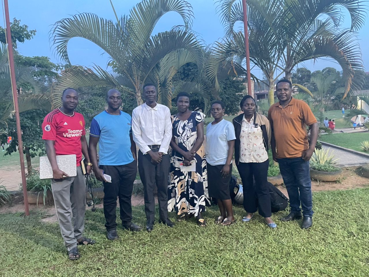 Staff members of St. Matia Gramma pose with the SchoolSync team during the official onboarding session