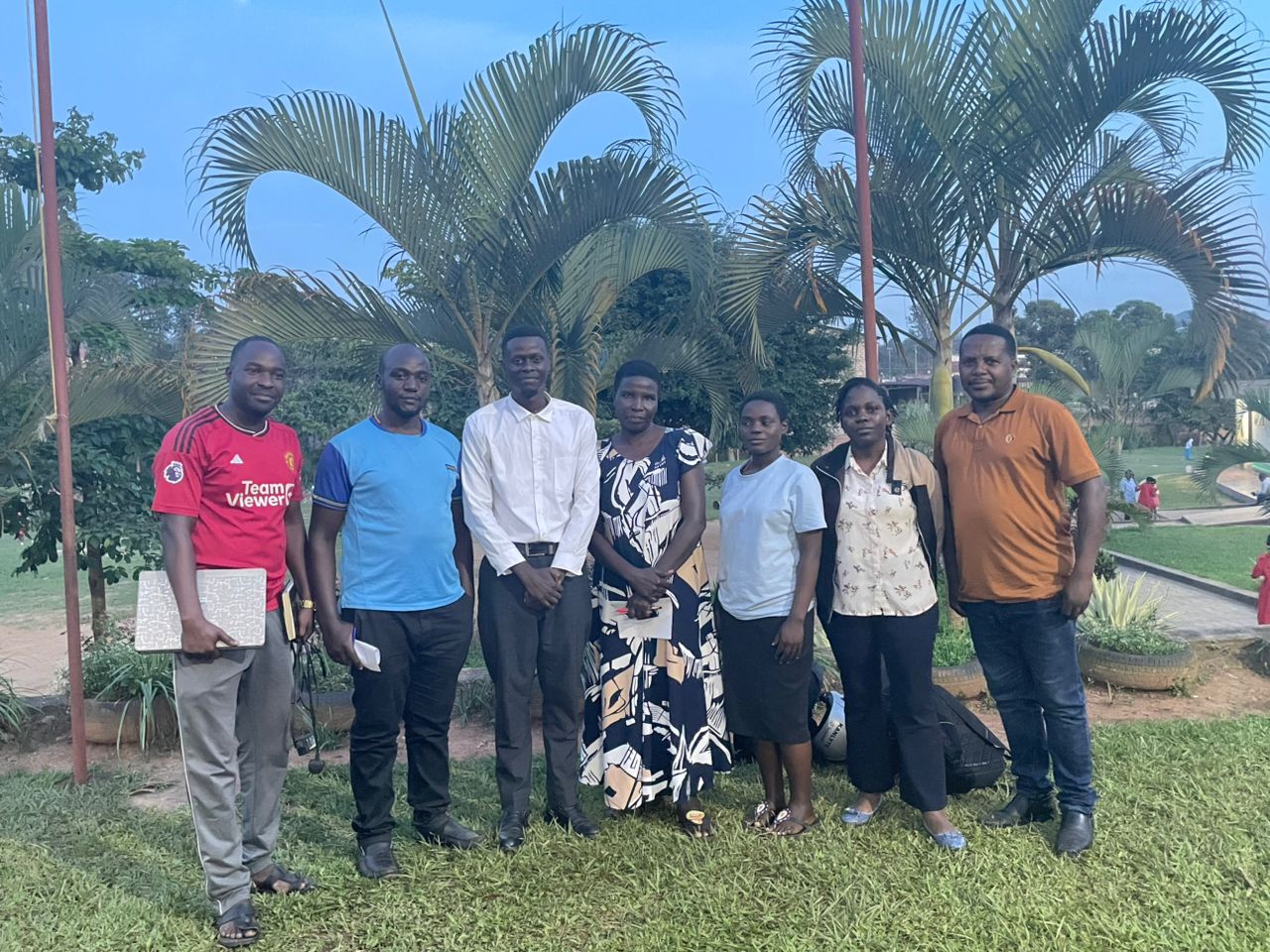 Staff members of St. Matia Gramma pose with the SchoolSync team during the official onboarding session